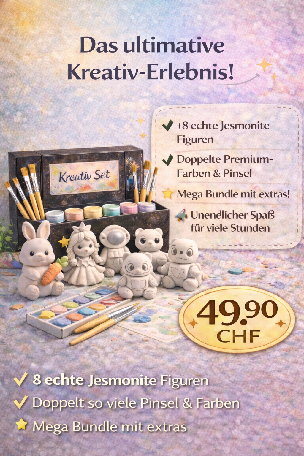 LittleArtSwiss 8-Piece Jesmonite Coloring Set – Turn Chaos Into Creativity - Monvita Hub -